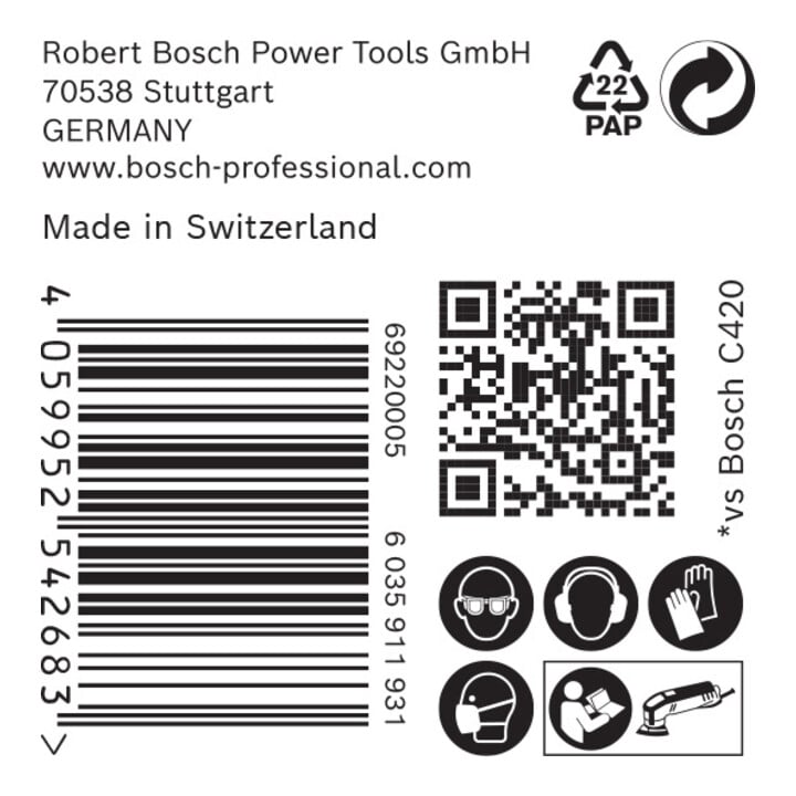 Bosch Expert C470 Papier de verre pour ponceuse Delta, 93 mm, G 120