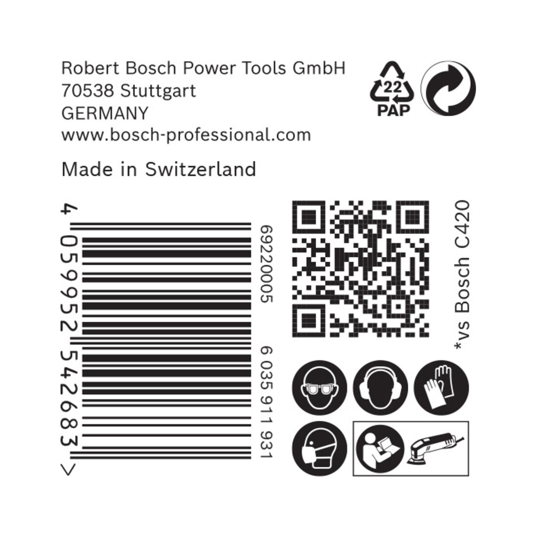 Bosch Expert C470 Papier de verre pour ponceuse Delta, 93 mm, G 120