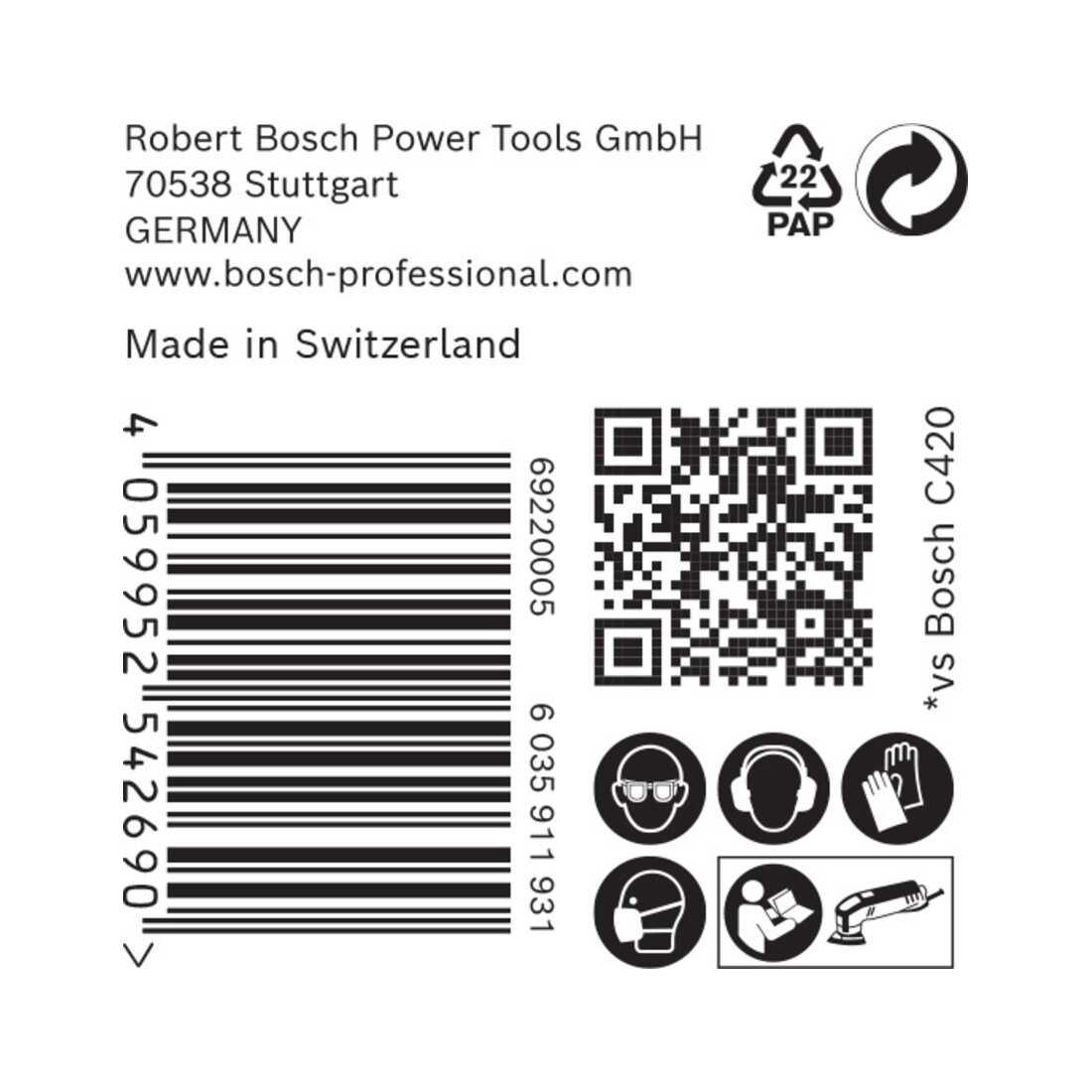 Bosch Expert C470 Papier de verre pour ponceuse Delta, 93 mm, G 180