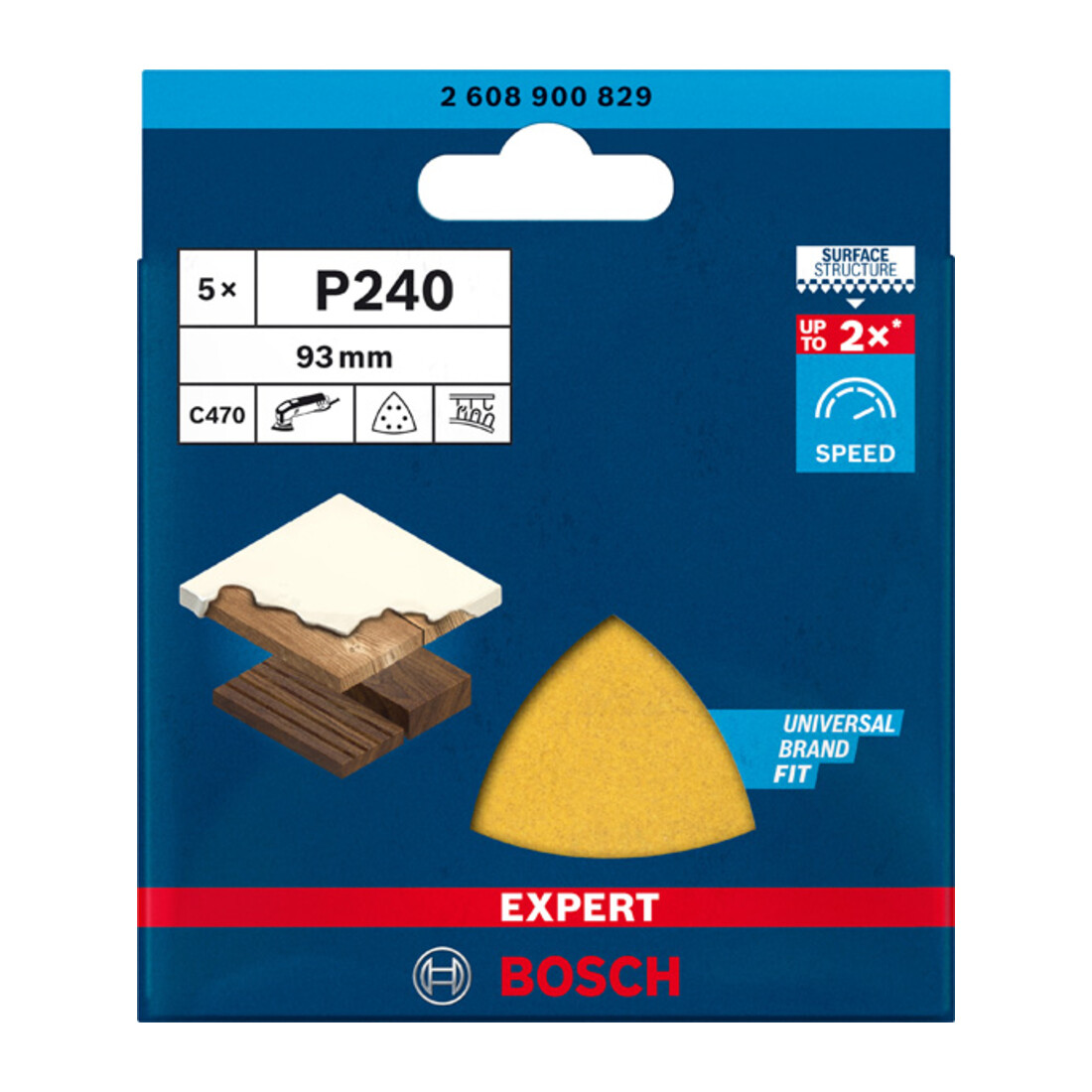 Bosch Expert C470 Papier de verre pour ponceuse Delta, 93 mm, G 240