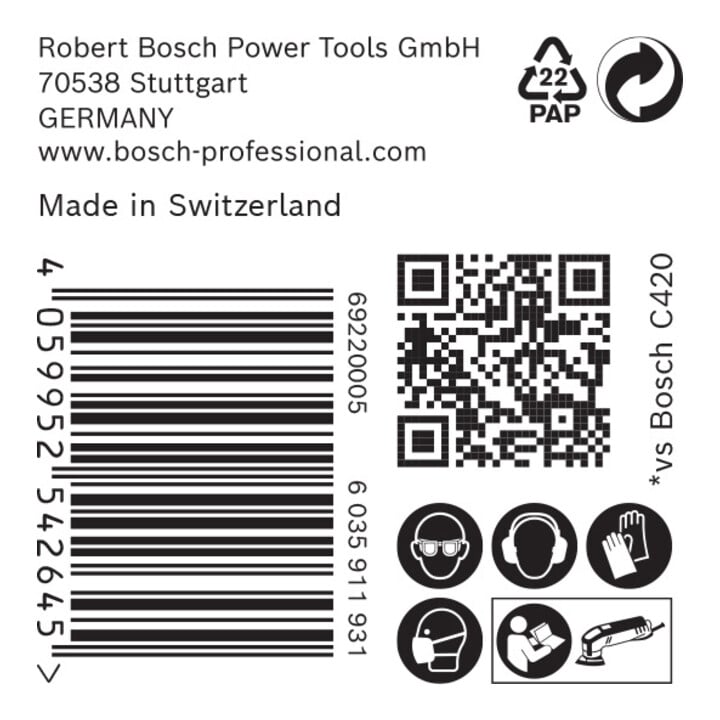 Bosch Expert C470 Papier de verre pour ponceuse Delta, 93 mm, G 40