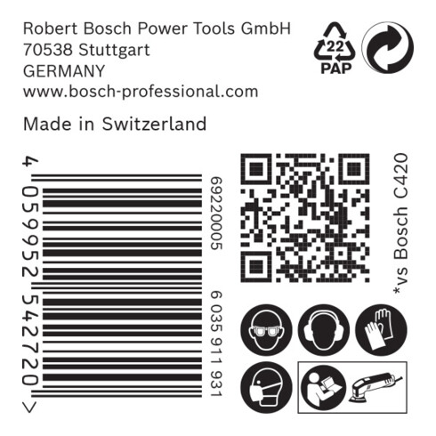 Bosch Expert C470 Papier de verre pour ponceuse Delta, 93 mm, G 400