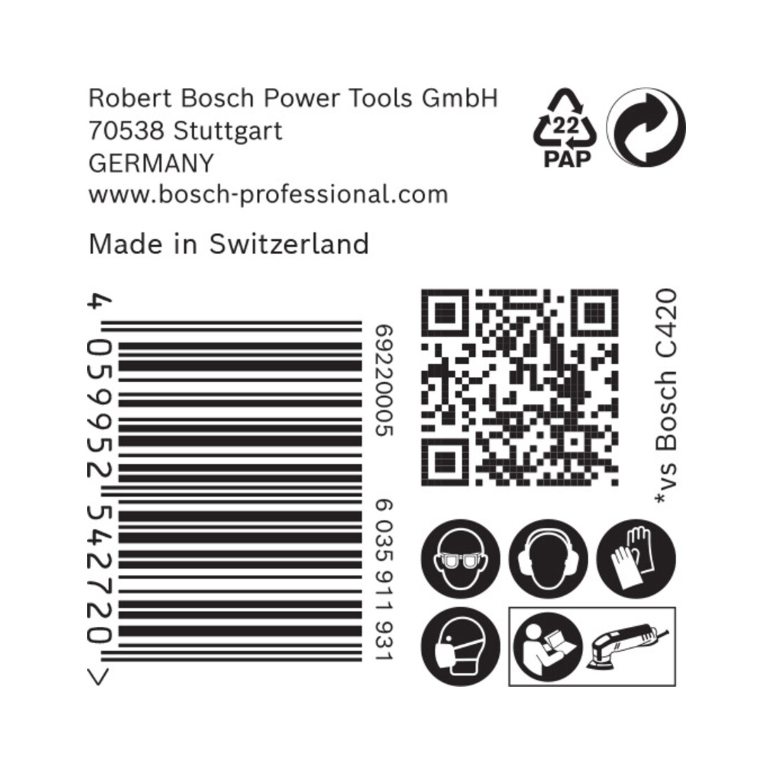Bosch Expert C470 Papier de verre pour ponceuse Delta, 93 mm, G 400