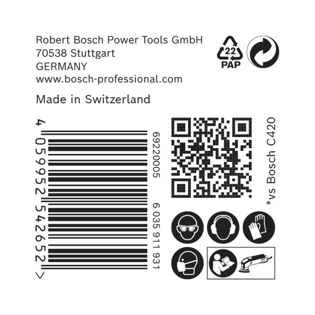 Bosch Expert C470 Papier de verre pour ponceuse Delta, 93 mm, G 60