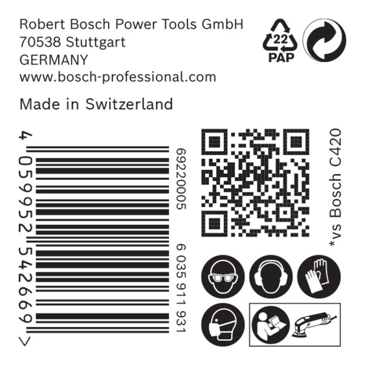 Bosch Expert C470 Papier de verre pour ponceuse Delta, 93 mm, G 80