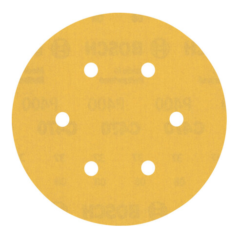 Bosch Expert C470 papier de verre pour ponceuse orbitale aléatoire, 150 mm, 6 trous, G 400