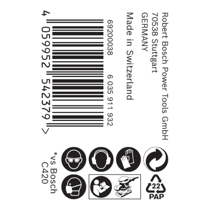Bosch Expert C470 Rouleau de papier de verre pour ponçage à la main, 115 mm, 5 m, G 120