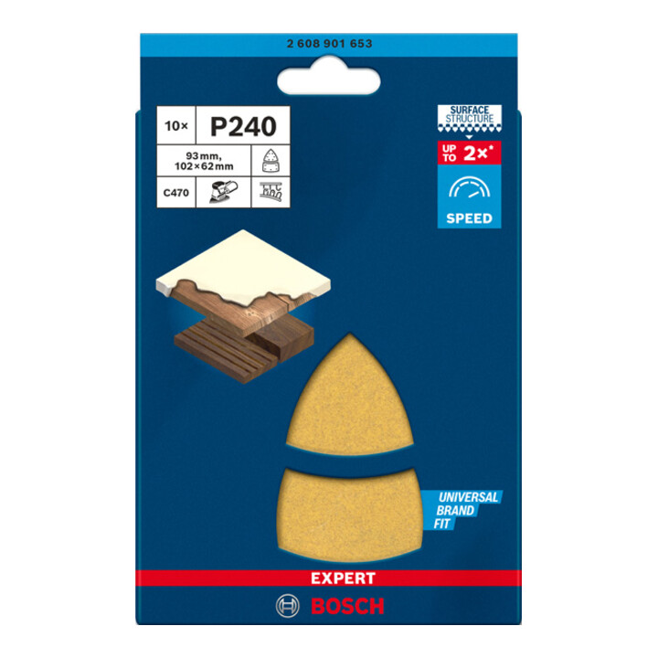 Bosch EXPERT C470 Schleifpapier, 102 x 62/93 mm, G 240