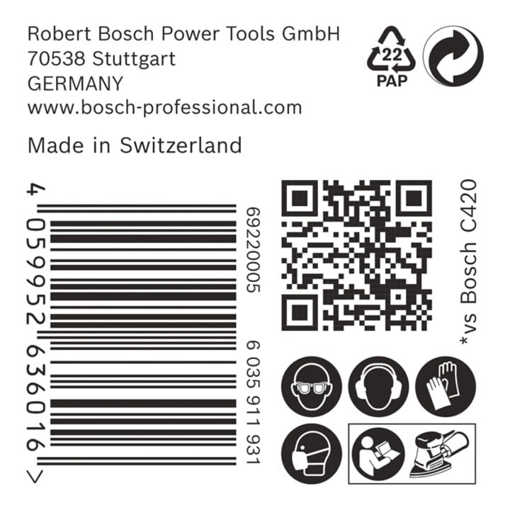 Bosch EXPERT C470 Schleifpapier, 102 x 62/93 mm, G 240