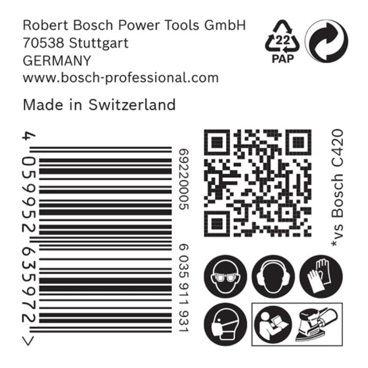 Bosch EXPERT C470 Schleifpapier, 102 x 62/93 mm, K 60