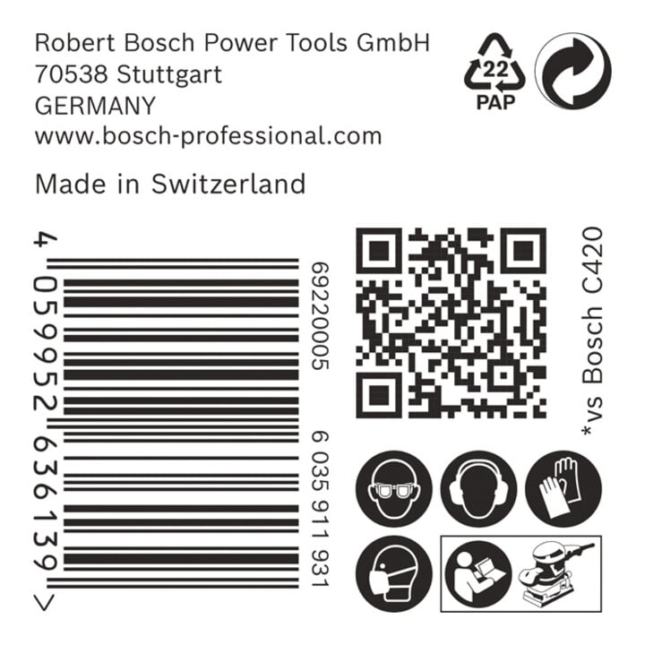 Bosch EXPERT C470 Schleifpapier, 80 x 133 mm, G 120