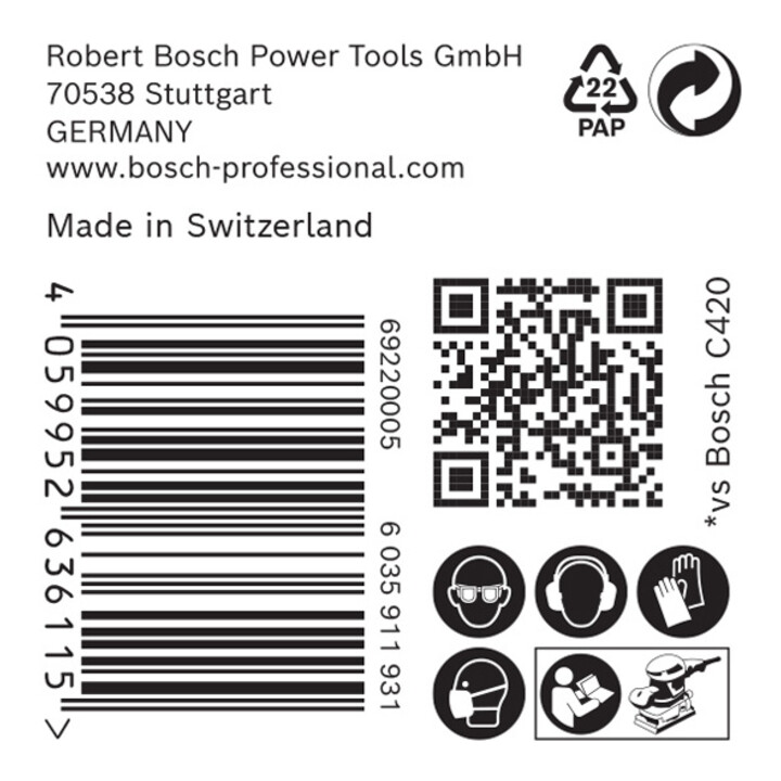 Bosch EXPERT C470 Schleifpapier, 80 x 133 mm, K 60