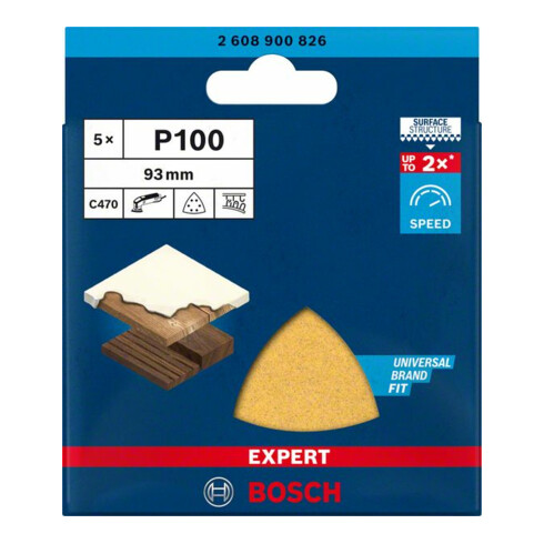 Bosch Expert C470 Schleifpapier für Deltaschleifer, 93 mm, G 100