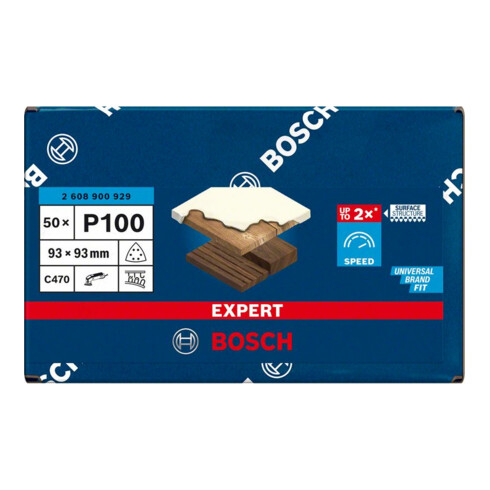 Bosch Expert C470 Schleifpapier für Deltaschleifer, 93 mm, G 100