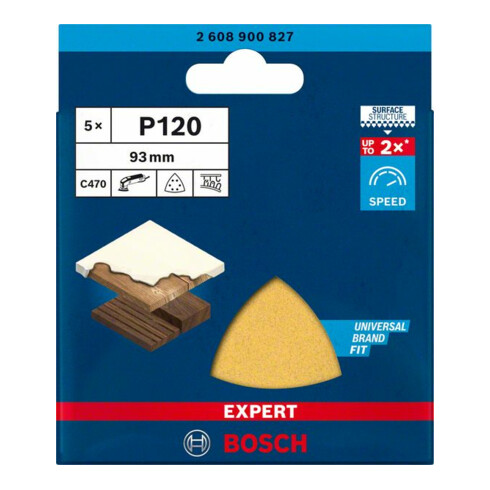 Bosch Expert C470 Schleifpapier für Deltaschleifer, 93 mm, G 120