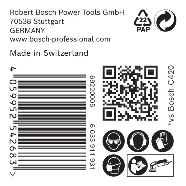 Bosch Expert C470 Schleifpapier für Deltaschleifer, 93 mm, G 120