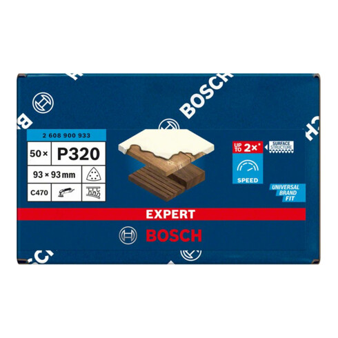 Bosch Expert C470 Schleifpapier für Deltaschleifer, 93 mm, G 320