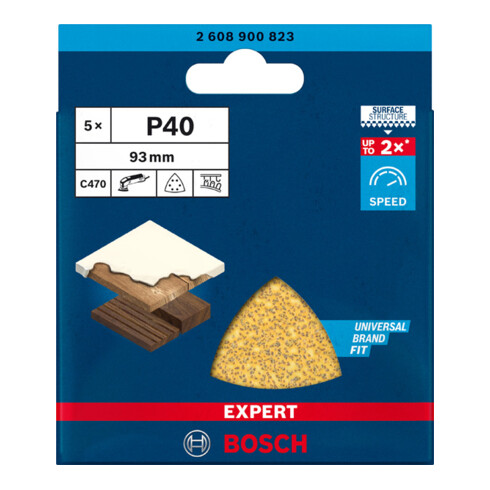 Bosch Expert C470 Schleifpapier für Deltaschleifer, 93 mm, G 40