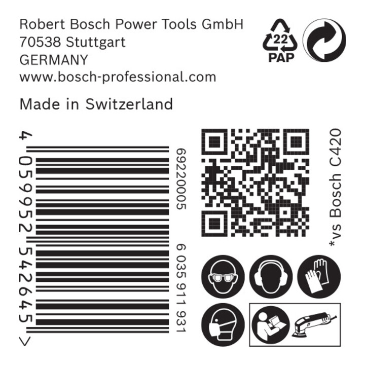 Bosch Expert C470 Schleifpapier für Deltaschleifer, 93 mm, G 40