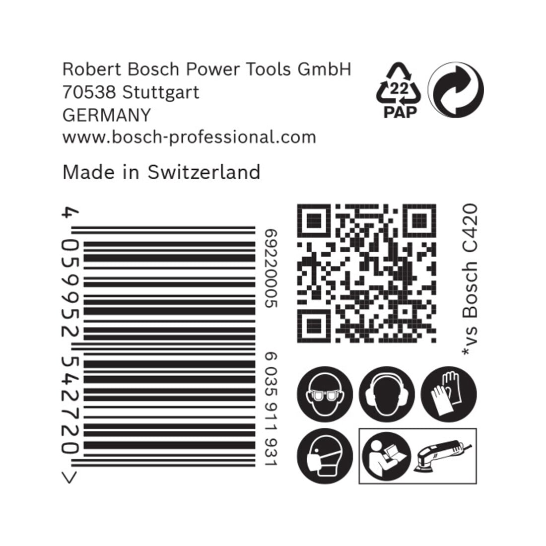Bosch Expert C470 Schleifpapier für Deltaschleifer, 93 mm, G 400