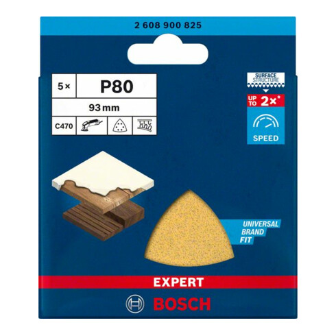 Bosch Expert C470 Schleifpapier für Deltaschleifer, 93 mm, G 80