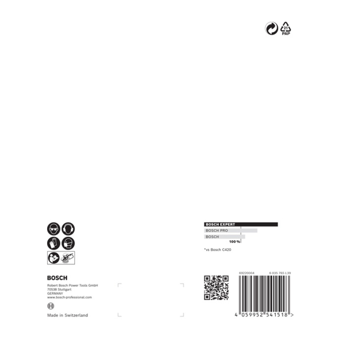 Bosch Expert C470 Schleifpapier für Exzenterschleifer, 150 mm, 6 Löcher, G 40