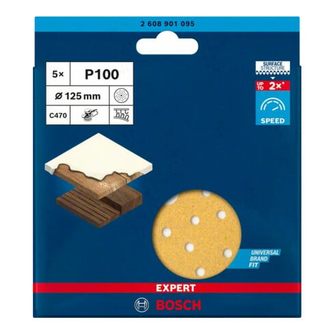 Bosch Expert C470 Schleifpapier für Exzenterschleifer, Multi-Loch