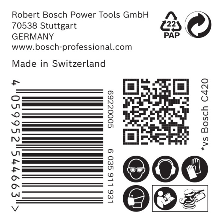 Bosch EXPERT C470 Schleifpapier Mehrloc für Exzenterschleifer 125mm G 120 5-tlg. für Exzenterschleifer