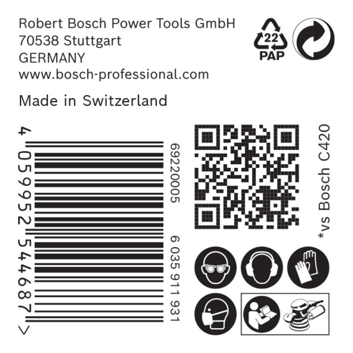 Bosch EXPERT C470 Schleifpapier Mehrloc für Exzenterschleifer 125mm G 180 5-tlg. für Exzenterschleifer