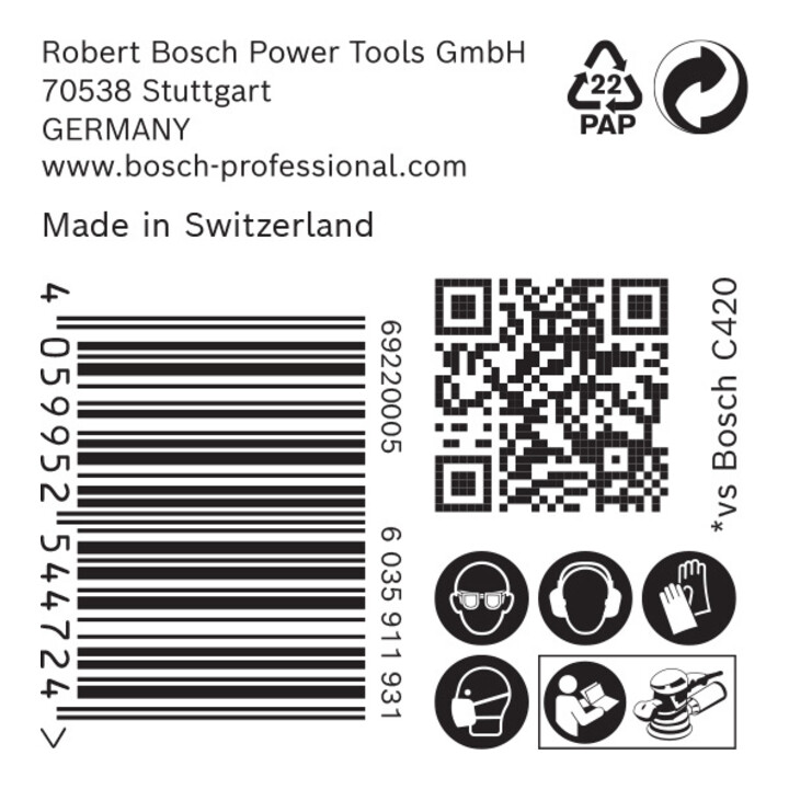 Bosch EXPERT C470 Schleifpapier Mehrloc für Exzenterschleifer 125mm G 400 5-tlg. für Exzenterschleifer