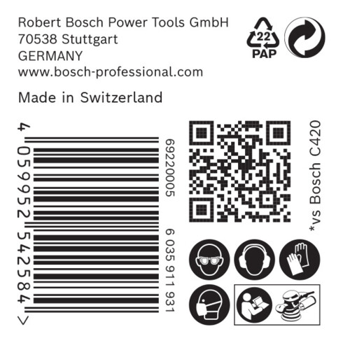 Bosch EXPERT C470 Schleifpapier mit 6 Löcher für Exzenterschleifer 150mm G 100 5-tlg. für Exzenterschleifer