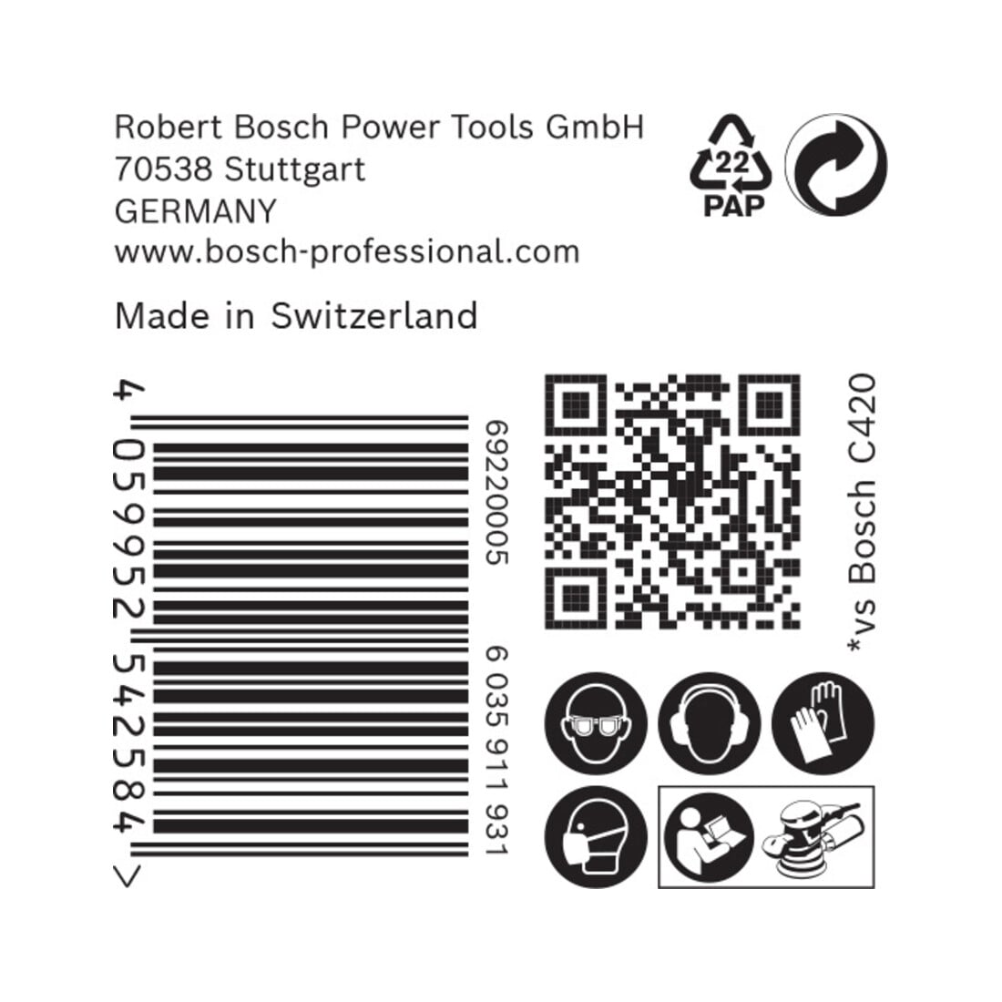 Bosch EXPERT C470 Schleifpapier mit 6 Löcher für Exzenterschleifer 150mm G 100 5-tlg. für Exzenterschleifer