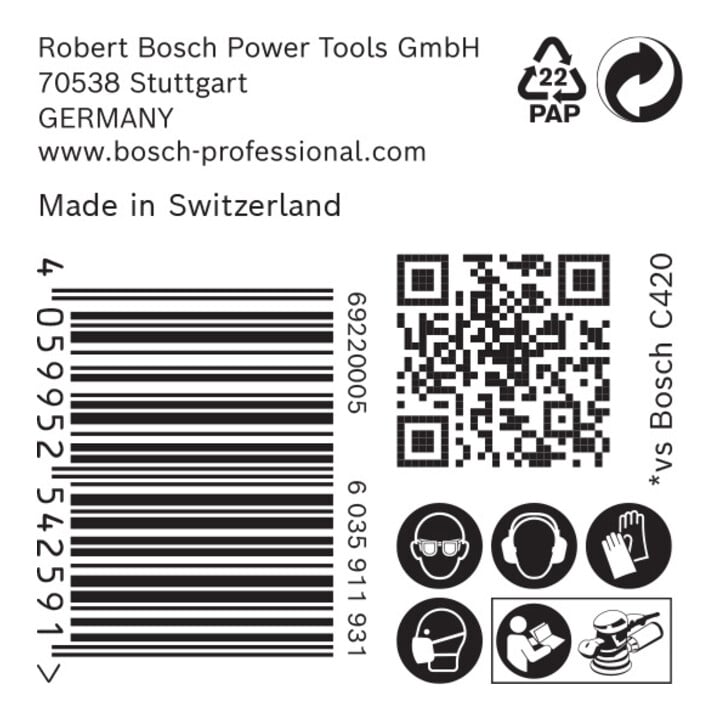 Bosch EXPERT C470 Schleifpapier mit 6 Löcher für Exzenterschleifer 150mm G 120 5-tlg. für Exzenterschleifer