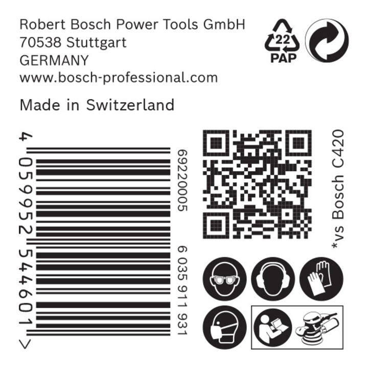 Bosch EXPERT C470 Schleifpapier mit 6 Löcher für Exzenterschleifer 150mm G 150 50-tlg. für Exzenterschleifer