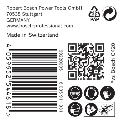 Bosch EXPERT C470 Schleifpapier mit 6 Löcher für Exzenterschleifer 150mm G 220 50-tlg. für Exzenterschleifer