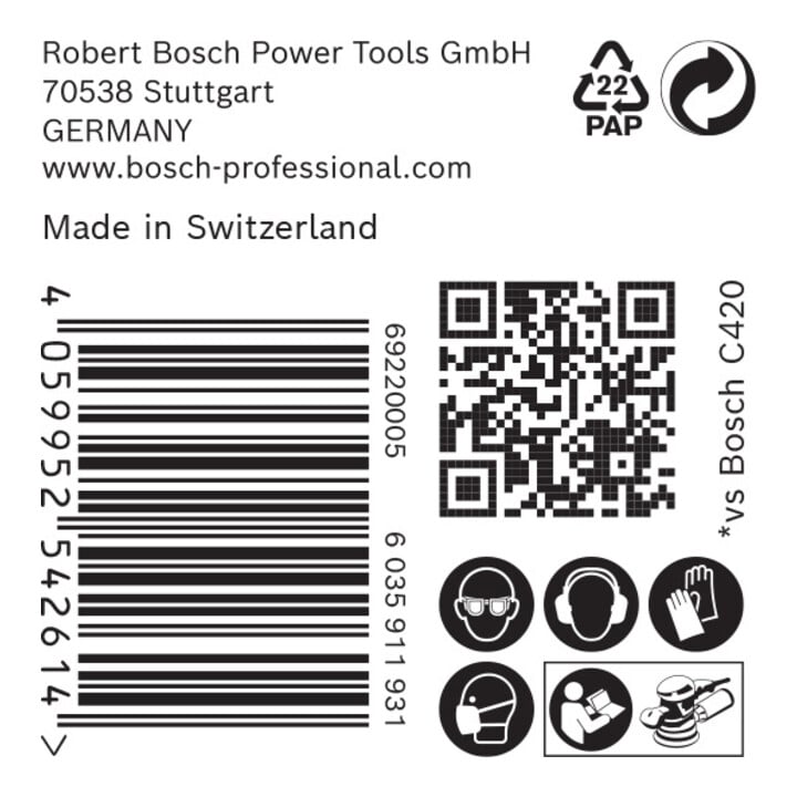 Bosch EXPERT C470 Schleifpapier mit 6 Löcher für Exzenterschleifer 150mm G 240 5-tlg. für Exzenterschleifer
