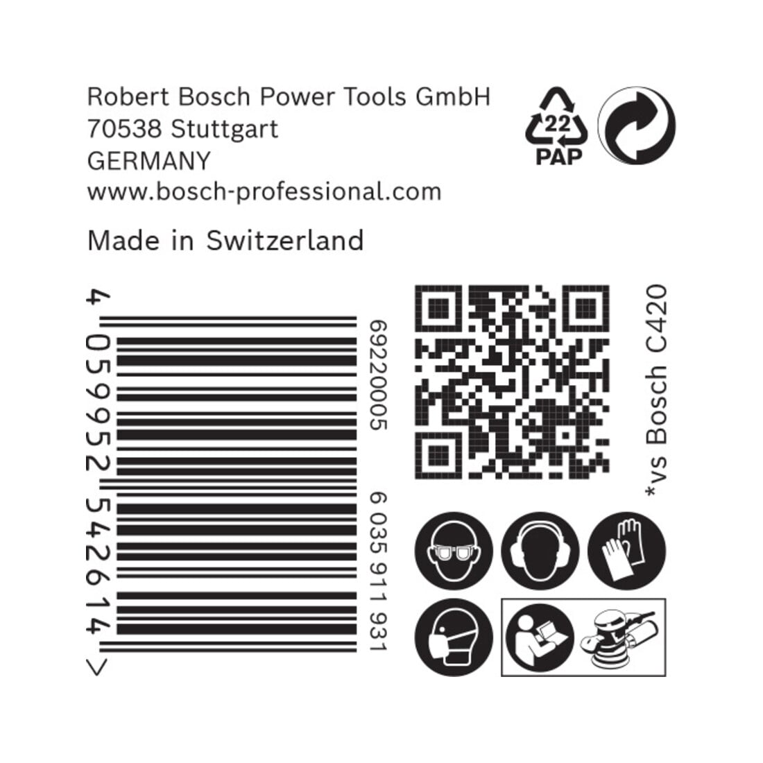 Bosch EXPERT C470 Schleifpapier mit 6 Löcher für Exzenterschleifer 150mm G 240 5-tlg. für Exzenterschleifer