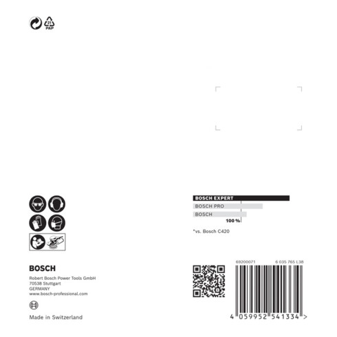 Bosch EXPERT C470 Schleifpapier mit 8 Löcher für Exzenterschleifer 115mm G 60 5-tlg. für Exzenterschleifer