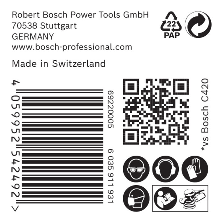 Bosch EXPERT C470 Schleifpapier mit 8 Löcher für Exzenterschleifer 125mm G 100 5-tlg. für Exzenterschleifer
