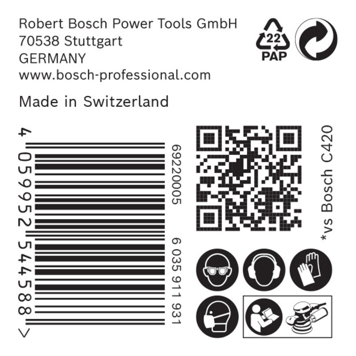 Bosch EXPERT C470 Schleifpapier mit 8 Löcher für Exzenterschleifer 125mm G 150 50-tlg. für Exzenterschleifer