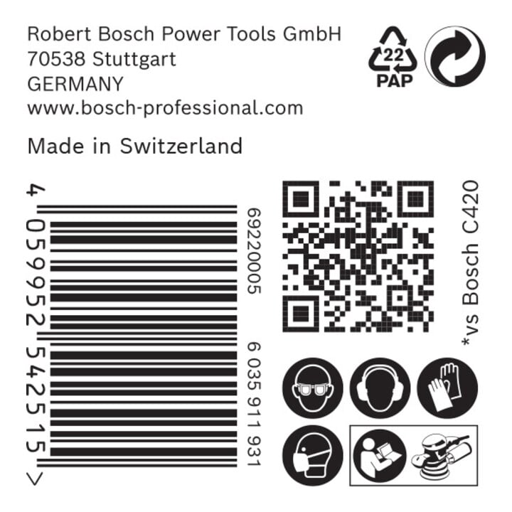 Bosch EXPERT C470 Schleifpapier mit 8 Löcher für Exzenterschleifer 125mm G 240 5-tlg. für Exzenterschleifer