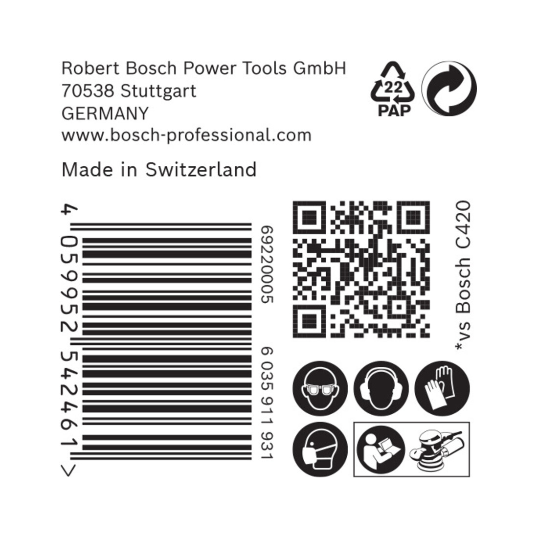 Bosch EXPERT C470 Schleifpapier mit 8 Löcher für Exzenterschleifer 125mm G 40 5-tlg. für Exzenterschleifer
