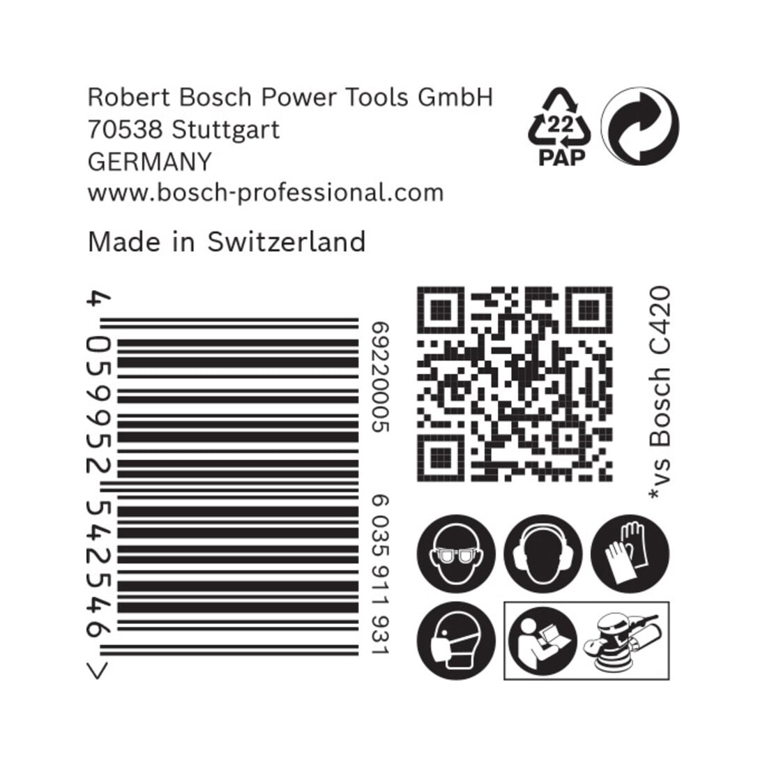 Bosch EXPERT C470 Schleifpapier mit 8 Löcher für Exzenterschleifer 125mm G 400 5-tlg. für Exzenterschleifer
