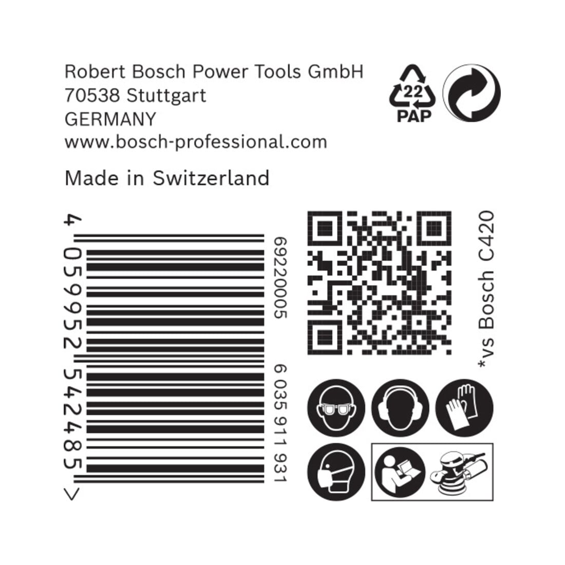 Bosch EXPERT C470 Schleifpapier mit 8 Löcher für Exzenterschleifer 125mm G 80 5-tlg. für Exzenterschleifer