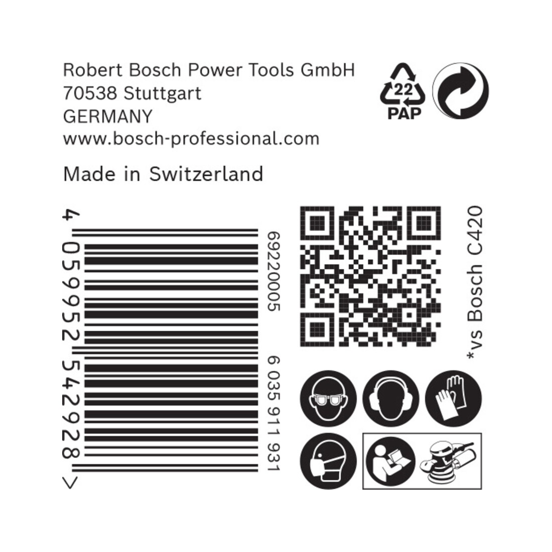 Bosch EXPERT C470 Schleifpapier ohne Löcher