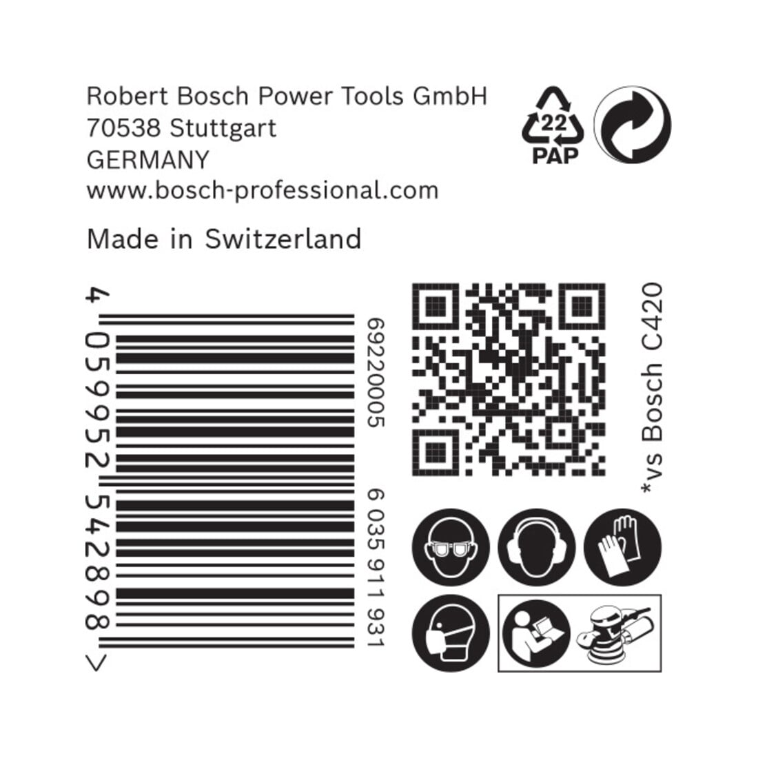 Bosch EXPERT C470 Schleifpapier ohne Löcher