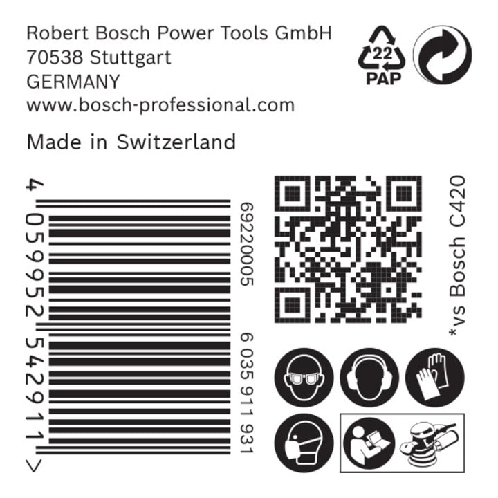 Bosch EXPERT C470 Schleifpapier ohne Löche für Winkelschleifer und Bohrer 125mm G 80 50-tlg. für Winkelschleifer mit X-LOCK und mit Spannmutter