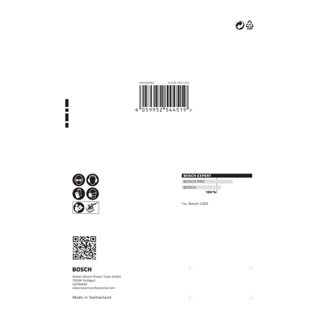 Bosch EXPERT C470 Schleifpapier-Se für Schwingschleifer 115 x 140mm G 2x40/2x60/2x80/2x120/2x180 10-tlg. für Exzenterschleifer
