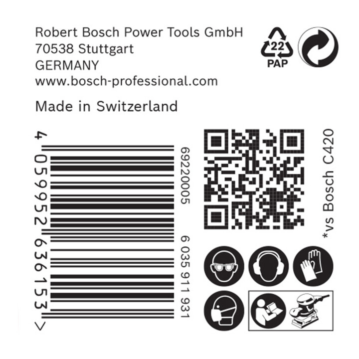 Bosch EXPERT C470 Schleifpapier-Set, 80 x 133 mm, K 240
