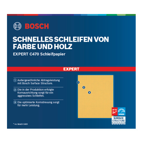 Bosch EXPERT C470 Schleifpapier zum Handschleifen 230 x 280mm G 180 für Handschleifen